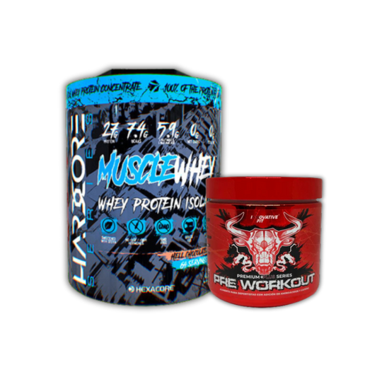 PACK MUSCLE WHEY 4.8 LB.+ PRE WORKOUT (30 servicios)