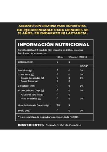 CREATINA 1KG. (200 SERVICIOS)