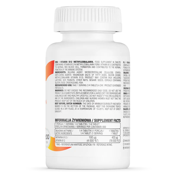 VITAMINA B12 METILCOBALAMINA 200 TABS