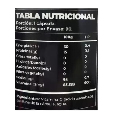 VITAMINA C 600MG. 90 CÁPSULAS