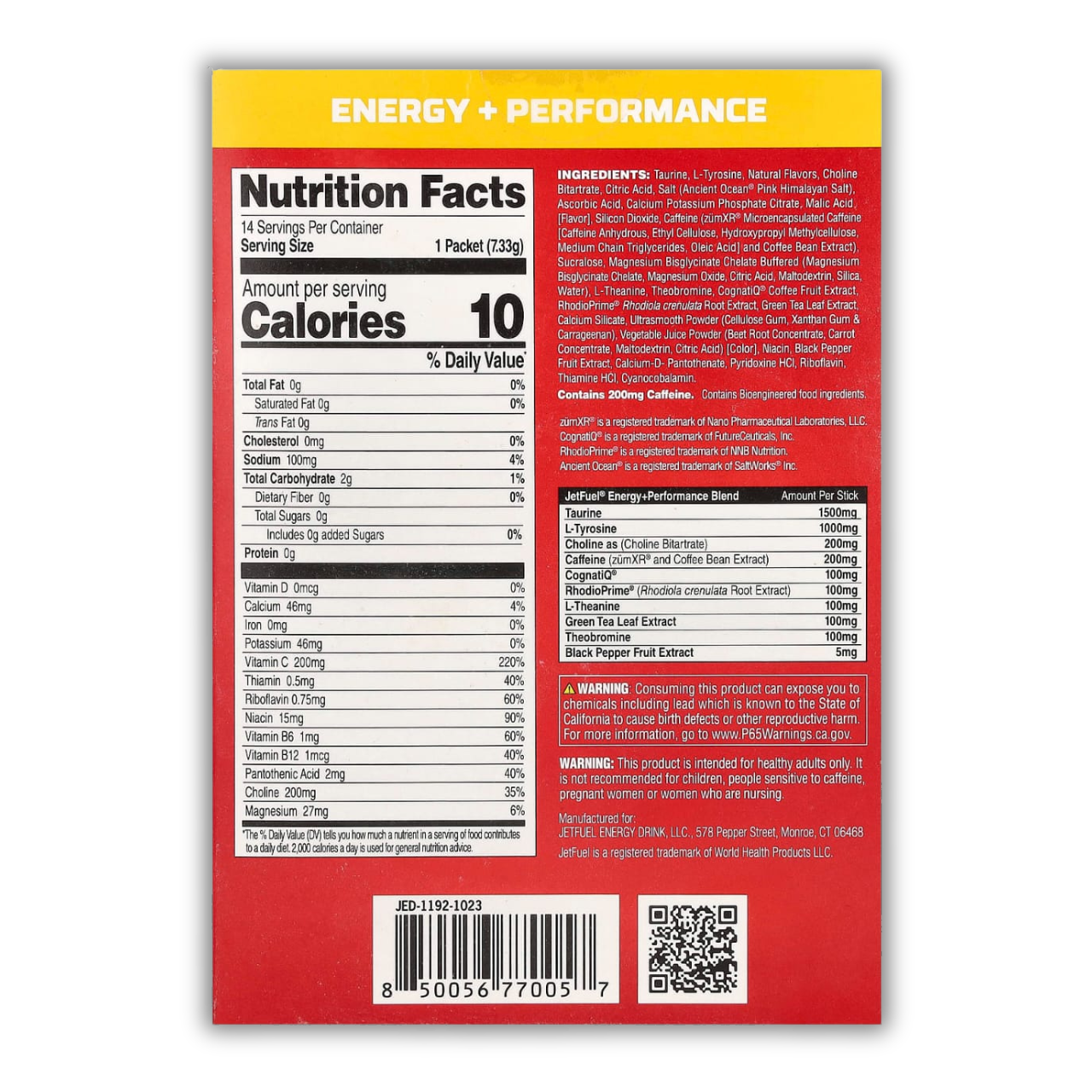 SACHET JETFUEL (Cafeína + vitaminas)