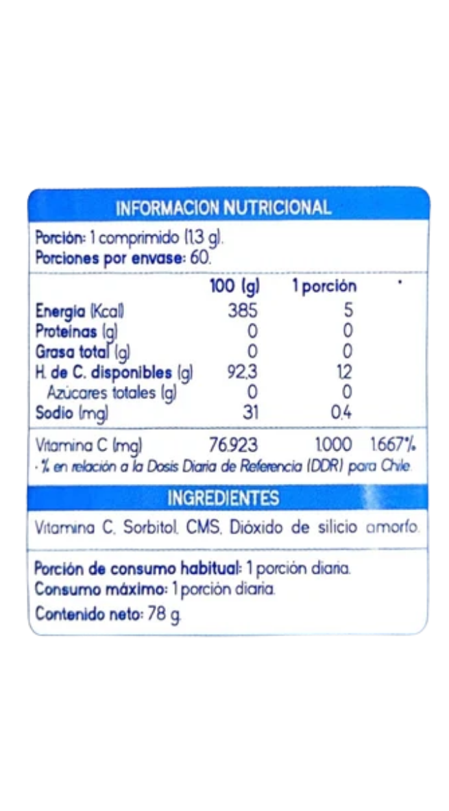 VITAMINA C 1000mg. (60 comprimidos)